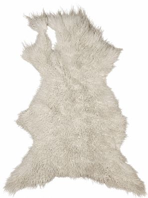 Gotland Schaffell Echt | Naturweiß-Cremeweiß, ca. 118 cm | Lockenflor | Öko gegerbt |