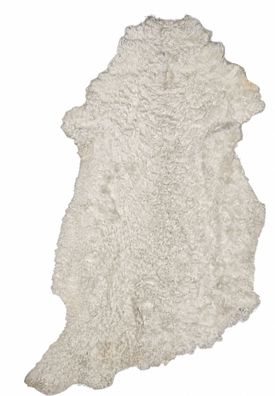 Gotland Schaffell Echt | Naturweiß-Cremeweiß, ca. 114 cm | Lockenflor | Öko gegerbt |