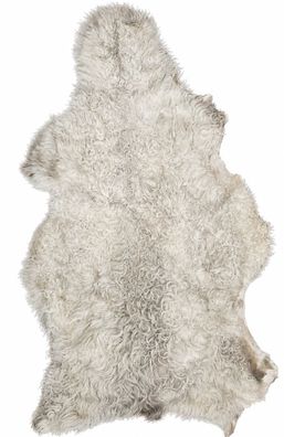 Gotland Schaffell Echt | Naturweiß-Hellgrau, ca. 114 cm | Lockenflor | Öko gegerbt |