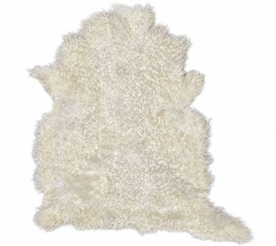 Gotland Schaffell Echt | Naturweiß-Cremeweiß, ca. 105 cm | Lockenflor | Öko gegerbt |