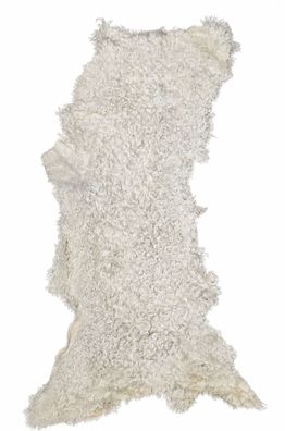 Gotland Schaffell Echt | Naturweiß-Cremeweiß, ca. 115 cm | Lockenflor | Öko gegerbt |