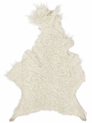 Gotland Schaffell Echt | Naturweiß-Cremeweiß, ca. 125 cm | Lockenflor | Öko gegerbt |