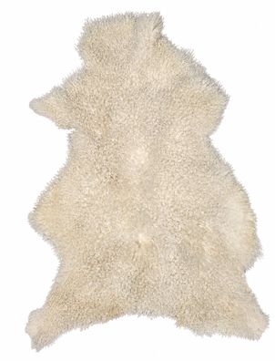 Gotland Schaffell Echt | Naturweiß-Cremeweiß, ca. 107 cm | Lockenflor | Öko gegerbt |