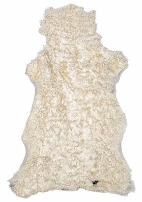 Gotland Schaffell Echt | Naturweiß-Cremeweiß, ca. 112 cm | Lockenflor | Öko gegerbt |