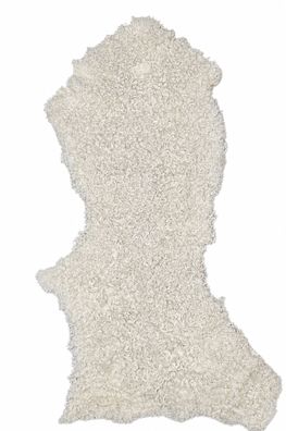 Gotland Schaffell Echt | Naturweiß-Cremeweiß, ca. 110 cm | Lockenflor | Öko gegerbt |