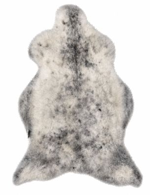 Schaffell Echt | Silbergrau-Naturweiß, ca. 90 cm | Weichflor | Öko gegerbt | Unikat 1
