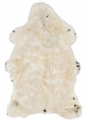 Schaffell Echt | Naturweiß-Cremeweiß, ca. 110 cm | Weichflor | Öko gegerbt | Unikat 1