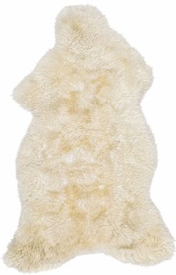 Schaffell Echt | Naturweiß-Cremeweiß, ca. 118 cm | Weichflor | Öko gegerbt | Unikat 1