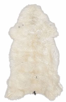 Schaffell Echt | Naturweiß-Cremeweiß, ca. 126 cm | Weichflor | Öko gegerbt | Unikat 1