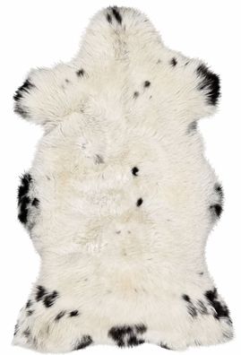 Schaffell Echt | Naturweiß-Hellgrau, ca. 110 cm | Weichflor | Öko gegerbt | Unikat 17