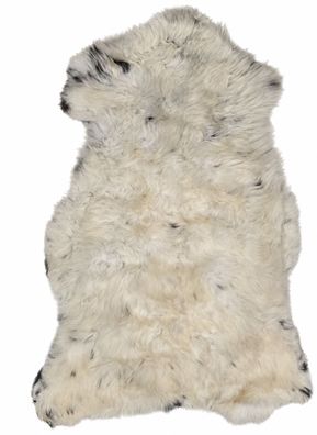 Schaffell Echt | Naturweiß-Hellgrau, ca. 97 cm | Weichflor | Öko gegerbt | Unikat 176