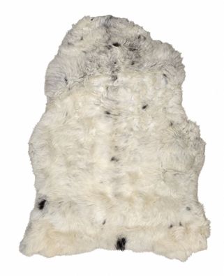 Schaffell Echt | Naturweiß-Hellgrau, ca. 85 cm | Weichflor | Öko gegerbt | Unikat 176