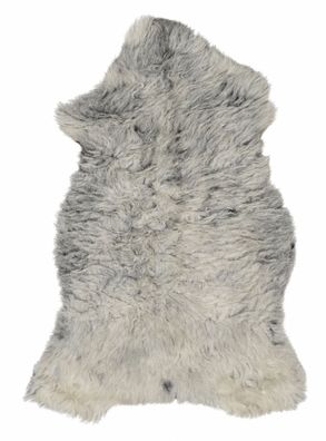Schaffell Echt | Hellgrau-Cremeweiß, ca. 101 cm | Weichflor | Öko gegerbt | Unikat 17