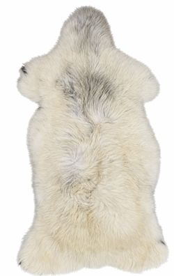 Schaffell Echt | Naturweiß-Hellgrau, ca. 124 cm | Weichflor | Öko gegerbt | Unikat 17