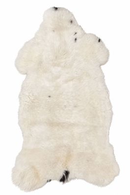 Schaffell Echt | Naturweiß-Cremeweiß, ca. 113 cm | Weichflor | Öko gegerbt | Unikat 1