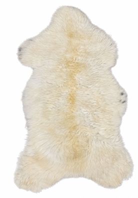 Schaffell Echt | Naturweiß-Cremeweiß, ca. 117 cm | Weichflor | Öko gegerbt | Unikat 1