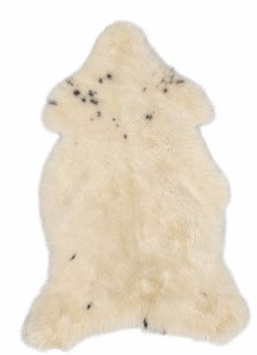 Schaffell Echt | Naturweiß-Grau, ca. 120 cm | Kurzhaar Weichflor | Öko gegerbt | Unik