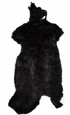 Schaffell Echt | Schwarz-Dunkelbraun, ca. 109 cm | Kurzhaar Weichflor | Öko gegerbt |