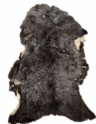 Schaffell Echt | Anthrazitgrau-Dunkelbraun, ca. 101 cm | Kurzhaar Weichflor | Öko geg