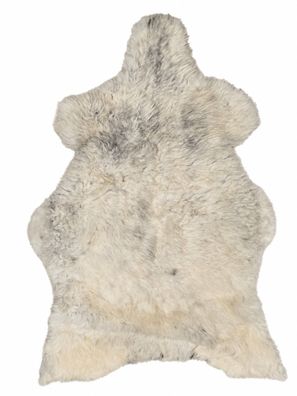 Schaffell Echt | Naturweiß-Hellgrau, ca. 110 cm | Kurzhaar Weichflor | Öko gegerbt |