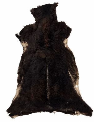 Schaffell Echt | Dunkelbraun, ca. 106 cm | Kurzhaar Weichflor | Öko gegerbt | Unikat