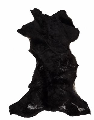 Schaffell Echt | Schwarz-Dunkelbraun, ca. 107 cm | Kurzhaar Weichflor | Öko gegerbt |