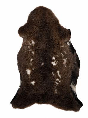 Schaffell Echt | Dunkelbraun, ca. 103 cm | Kurzhaar Weichflor | Öko gegerbt | Unikat
