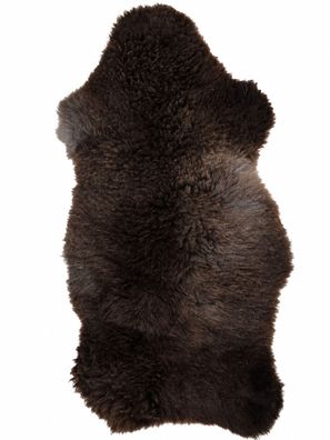 Schaffell Echt | Dunkelbraun, ca. 101 cm | Kurzhaar Weichflor | Öko gegerbt | Unikat