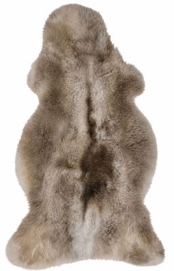 Schaffell Echt | Taupe-Graubeige, ca. 116 cm | Kurzhaar Weichflor | Öko gegerbt | Uni