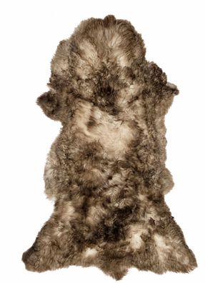 Schaffell Echt | Graubraun-Beige, ca. 92 cm | Lockenflor | Öko gegerbt | Unikat 166-0