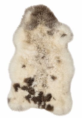 Schaffell Echt | Cremeweiß-Braun, ca. 95 cm | Weichflor | Öko gegerbt | Unikat 166-07