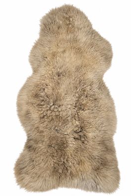 Schaffell Echt | Taupe-Beige, ca. 105 cm | Lockenflor | Öko gegerbt | Unikat 166-075