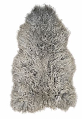 Schaffell Echt | Silbergrau, ca. 125 cm | Langflor | Öko gegerbt | Unikat 166-049