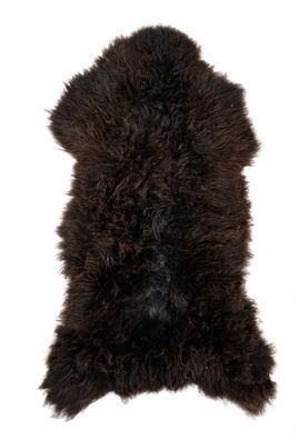 Schaffell Echt | Dunkelbraun, ca. 118 cm | Langflor | Öko gegerbt | Unikat 166-048