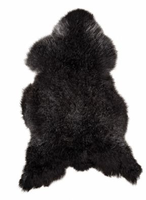 Schaffell Echt | Schwarzbraun, ca. 110 cm | Lockenflor | Öko gegerbt | Unikat 166-043