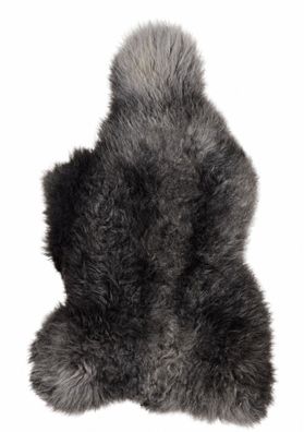 Schaffell Echt | Anthrazit-Grau, ca. 115 cm | Lockenflor | Öko gegerbt | Unikat 166-0