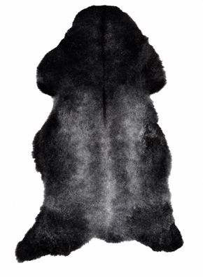 Schaffell Echt | Schwarz-Anthrazit, ca. 105 cm | Kurzflor | Öko gegerbt | Unikat 166
