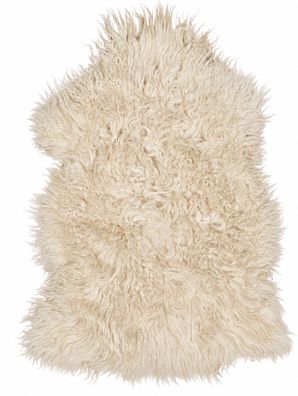 Schaffell Echt | Naturweiß-Creme, ca. 90 cm | Lockenflor | Öko gegerbt | Unikat 166-0
