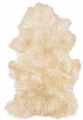 Schaffell Echt | Cremeweiß, ca. 130 cm | Langflor-Lockenflor | Öko gegerbt | Unikat 1