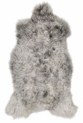 Schaffell Echt | Silbergrau-Cremeweiß, ca. 117 cm | Weichflor | Öko gegerbt | Unikat