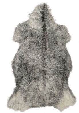 Schaffell Echt | Silbergrau-Cremeweiß, ca. 115 cm | Kurzhaar-Weichflor | Öko gegerbt