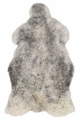 Schaffell Echt | Silbergrau-Cremeweiß, ca. 118 cm | Kurzhaar-Weichflor | Öko gegerbt