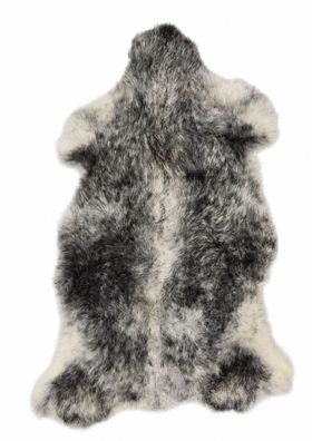 Schaffell Echt | Silbergrau-Anthrazit, ca. 110 cm | Kurzhaar-Weichflor | Öko gegerbt