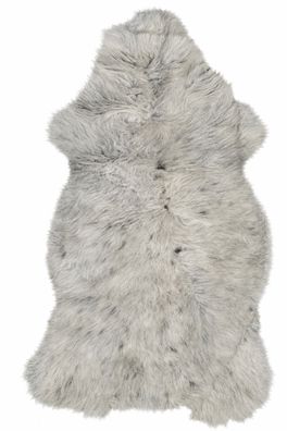 Schaffell Echt | Silbergrau-Cremeweiß, ca. 119 cm | Kurzhaar-Weichflor | Öko gegerbt