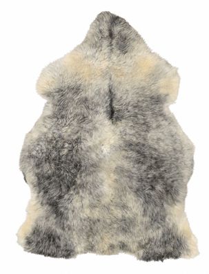 Schaffell Echt | Silbergrau-Cremeweiß, ca. 108 cm | Kurzhaar-Weichflor | Öko gegerbt