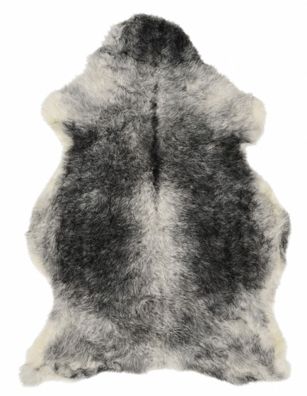Schaffell Echt | Silbergrau-Anthrazit, ca. 108 cm | Kurzhaar-Weichflor | Öko gegerbt