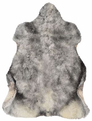 Schaffell Echt | Silbergrau-Cremeweiß, ca. 116 cm | Kurzhaar-Weichflor | Öko gegerbt