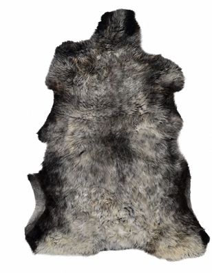 Schaffell Echt | Anthrazit-Silbergrau, ca. 110 cm | Kurzhaar-Weichflor | Öko gegerbt