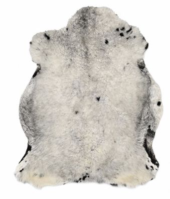 Schaffell Echt | Silbergrau-Weiß, ca. 100 cm | Kurzhaar-Weichflor | Öko gegerbt | Uni