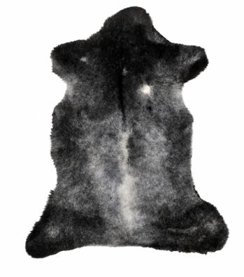 Schaffell Echt | Anthrazit-Silbergrau, ca. 105 cm | Kurzhaar-Weichflor | Öko gegerbt